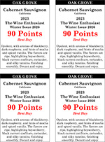 2023 Cabernet Sauvignon <br>   The Wine Enthusiast <br>   Winter Issue 2026 <br>   90 Points Best Buy